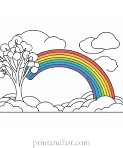 spring coloring page rainbow