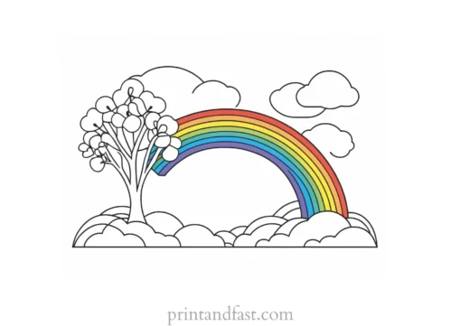 spring coloring page rainbow