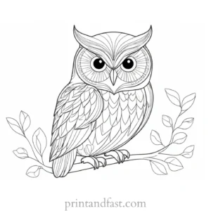 spring owl coloring page