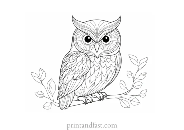 spring owl coloring page