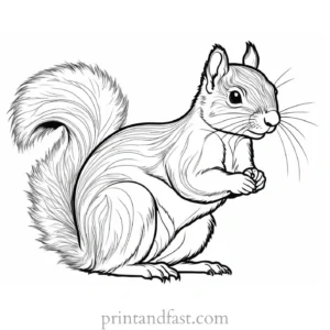 squirrel coloring page for adults