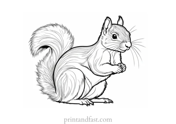 squirrel coloring page for adults