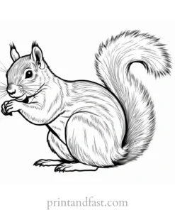 squirrel coloring page for kids