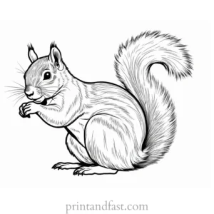 squirrel coloring page for kids