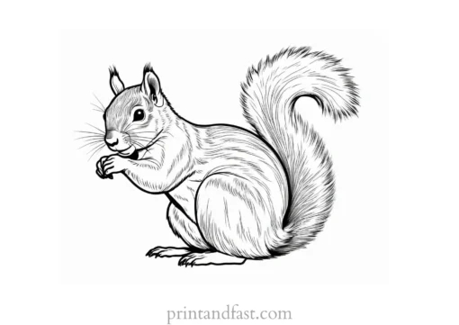 squirrel coloring page for kids