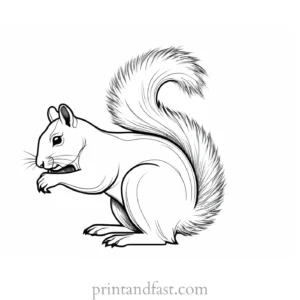 squirrel coloring page outline