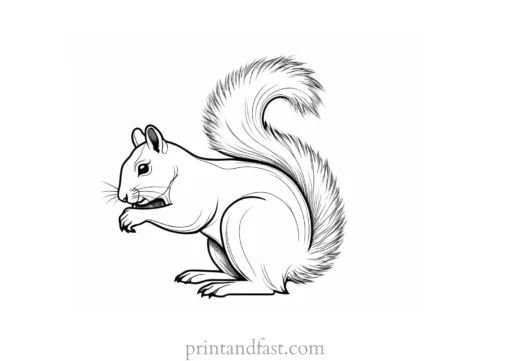 squirrel coloring page outline