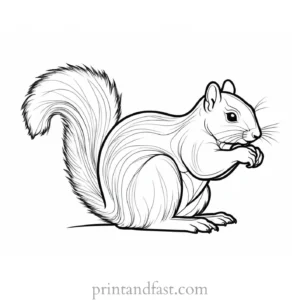 squirrel coloring page template