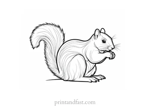 squirrel coloring page template