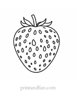 strawberry coloring page cartoon