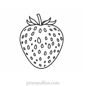 strawberry coloring page cartoon