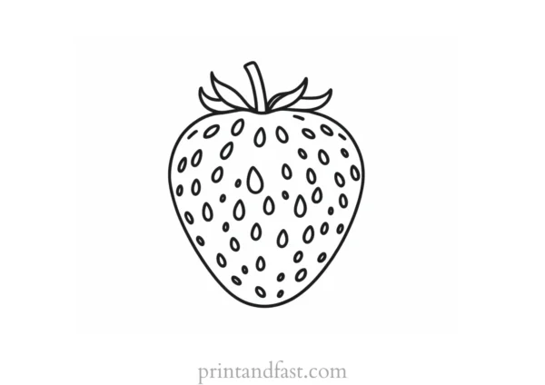 strawberry coloring page cartoon