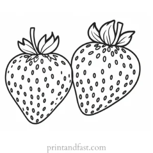 strawberry coloring page cartoonish