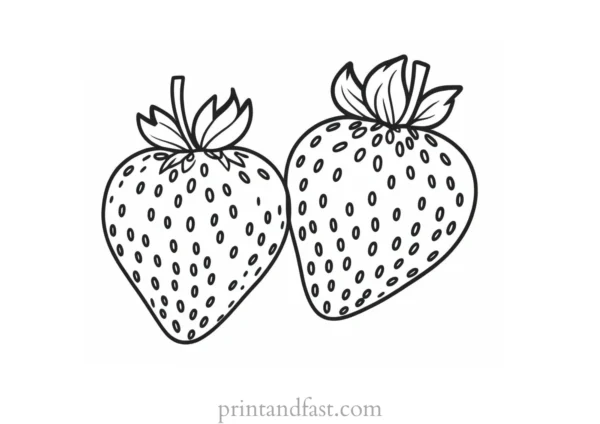 strawberry coloring page cartoonish