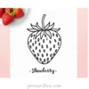 strawberry coloring page cute