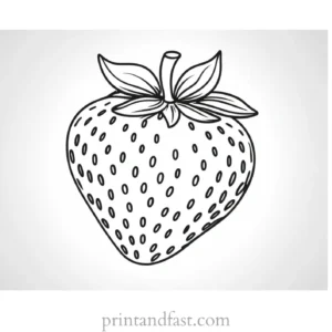 strawberry coloring page digital