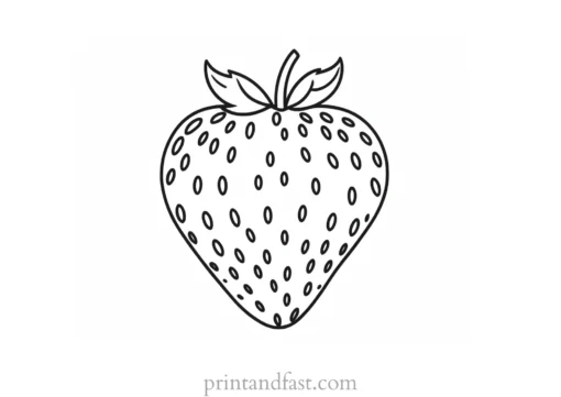 strawberry coloring page easy