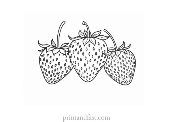 strawberry coloring page educational