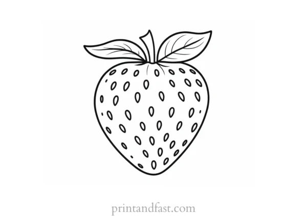 strawberry coloring page for adults