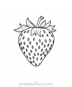 strawberry coloring page hand drawn