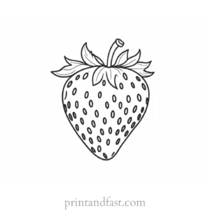 strawberry coloring page hand drawn