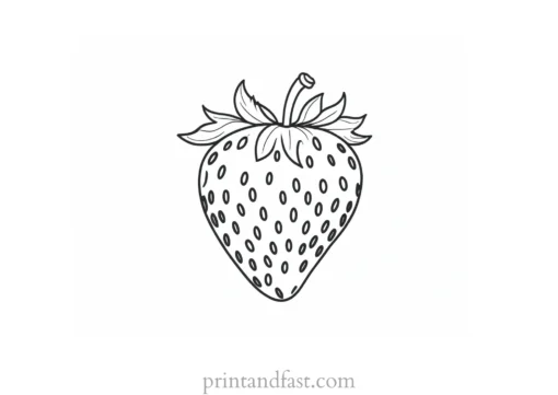 strawberry coloring page hand drawn