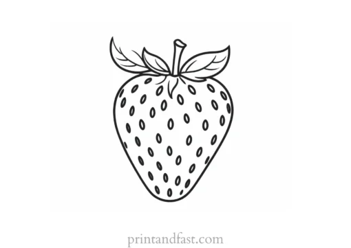 strawberry coloring page large