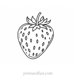 strawberry coloring page simple