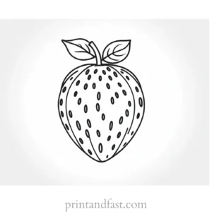 strawberry coloring page small