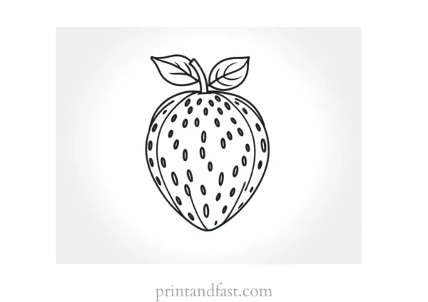 strawberry coloring page small