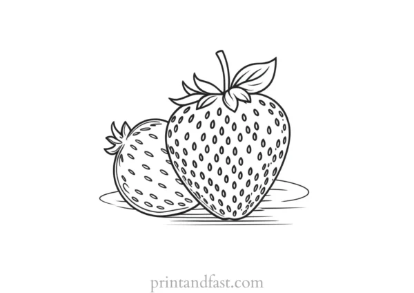 strawberry coloring page summer