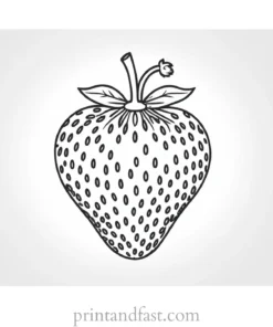 strawberry coloring page with seeds