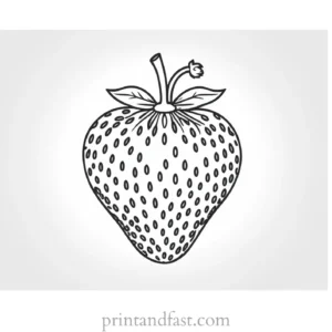 strawberry coloring page with seeds