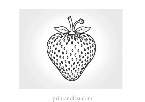 strawberry coloring page with seeds