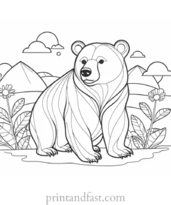 summer Bear Coloring Page