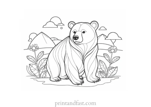 summer Bear Coloring Page