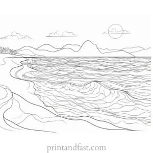 summer ocean coloring page