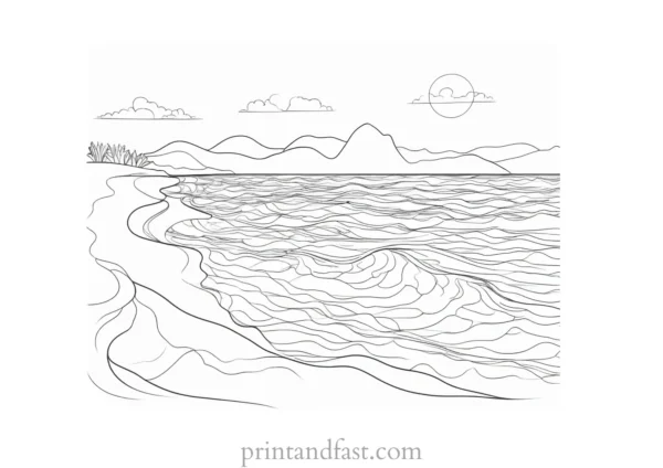 summer ocean coloring page