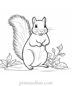 summer squirrel coloring page