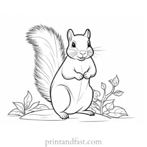 summer squirrel coloring page