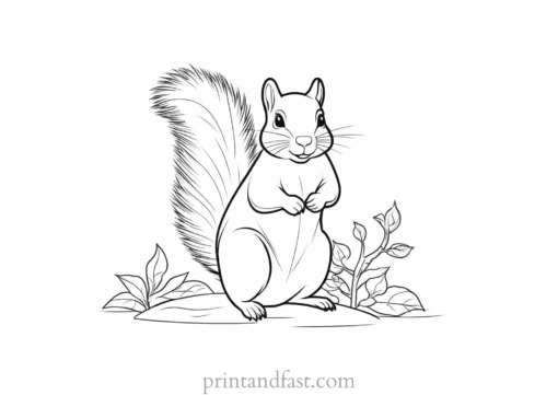 summer squirrel coloring page