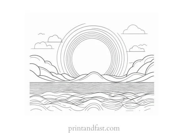 summer sun coloring page