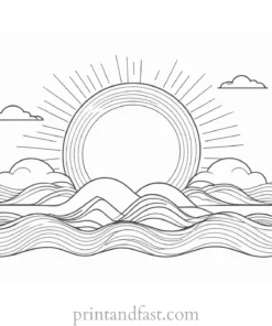 sun coloring page template