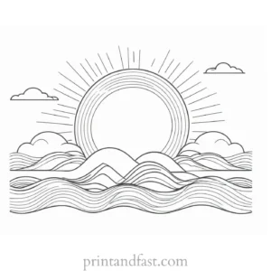 sun coloring page template