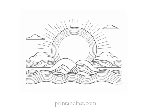 sun coloring page template