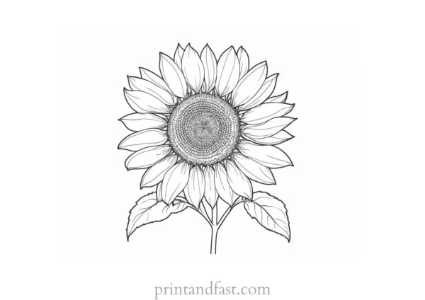 sunflower coloring page advanced