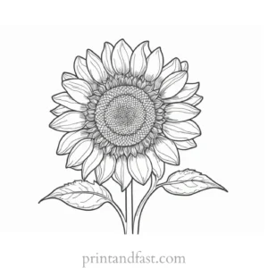 sunflower coloring page cute