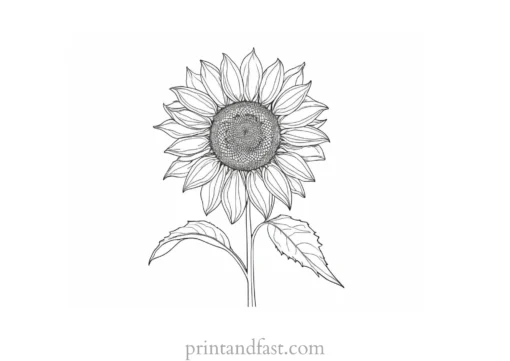 sunflower coloring page digital