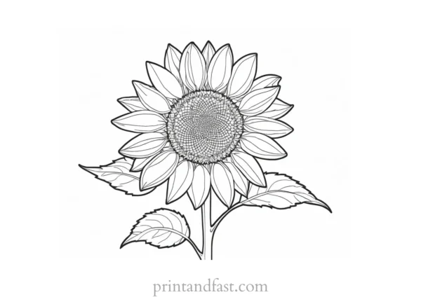 sunflower coloring page easy