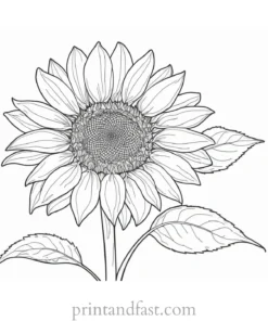 sunflower coloring page for adults